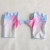 pink cycling gloves